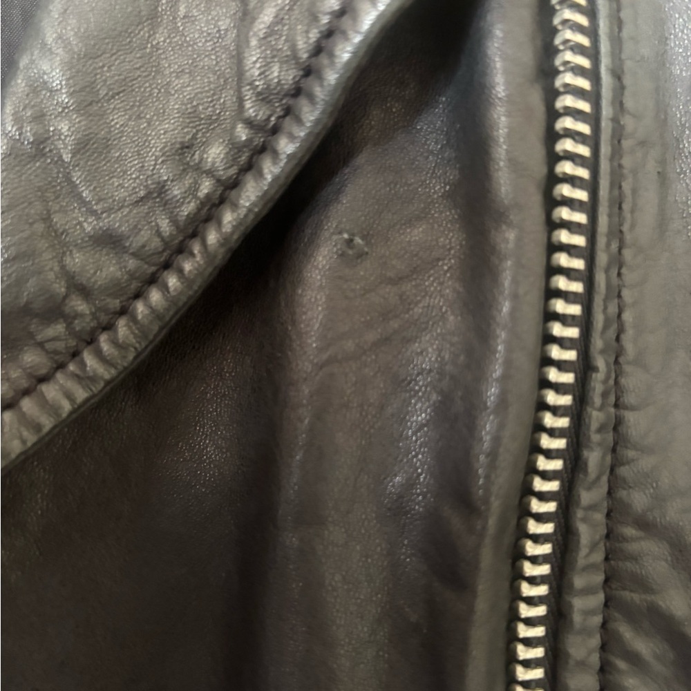 Madewell Black Leather Moto Jacket with Asymmetrical Zipper - Picture 9 of 13